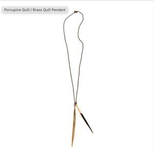 K/ller brass and porcupine quill necklace